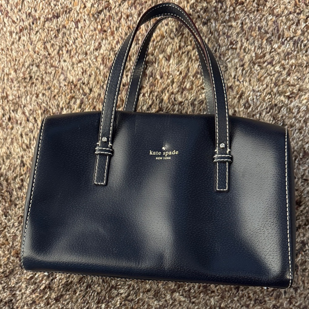 Kate Spade Navy Blue Leather Tote Bag